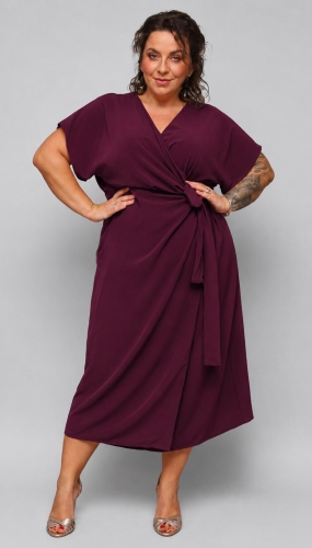 Nina Elegancka Letnia sukienka kopertowa Plus Size na okazje 48-52 