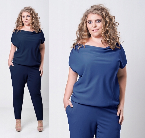 ELEGANCKI WYSMUKLAJĄCY KOMBINEZON PLUS SIZE 54 7XL